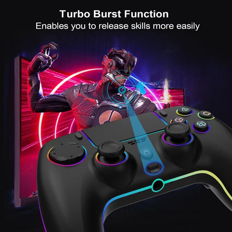 YUYIU PS5 Wireless Remote Control, with a 3.5Mm Audio Jack, Touchpad, Three-Axis Motion Control and Charging Cable Black Console