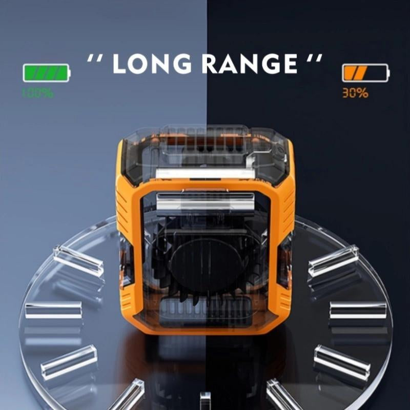 Personal Wearable Waist Fan with 4000mAh Power Bank, 3 Speed Settings, 5300RPM Airflow, 8-Hour Runtime, and LED Light - Ideal for Outdoor Activities, Job Sites, and Travel