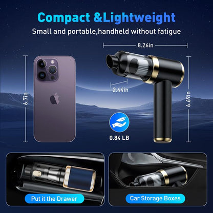Handheld Cordless Vacuum Cleaner 5500Pa - Auto Car Vacuums with Best Suction, Small Portable Vac for Cars/Home/Desk - Mini Hand Vac