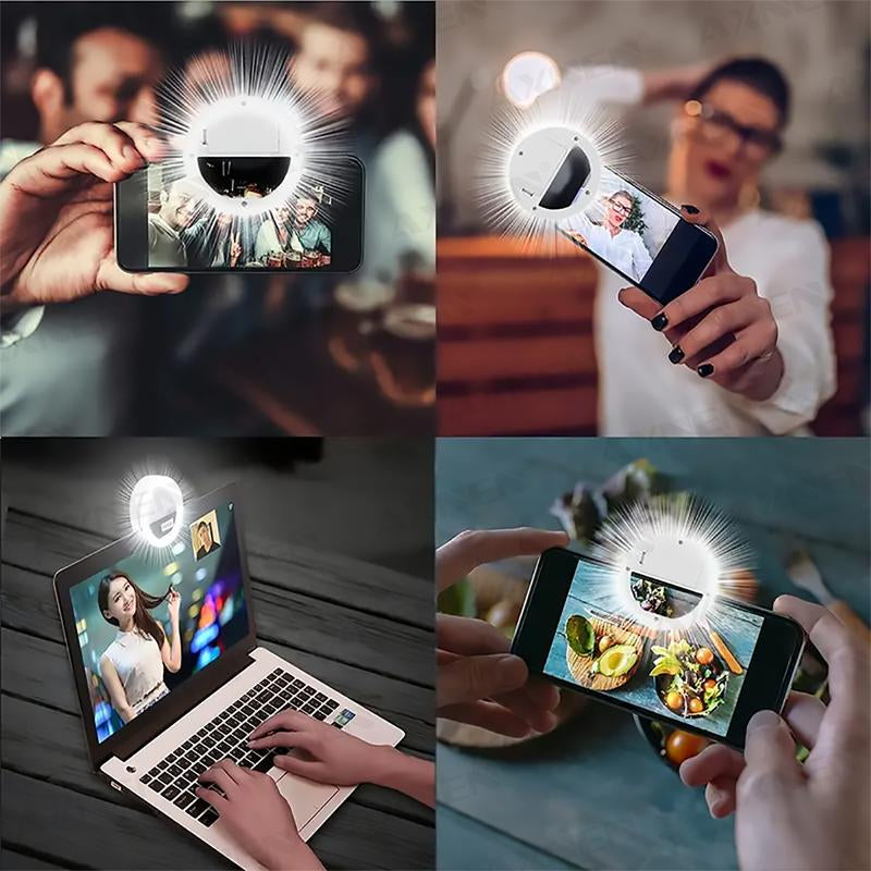 USB Rechargeable 36-LED Selfie Ring Light - Perfect for Photo Shoots & Night Selfies - Enhance Your Phone Photography - Ideal Selfie Accessories & Gifts for Her Portable Lens Portable Light