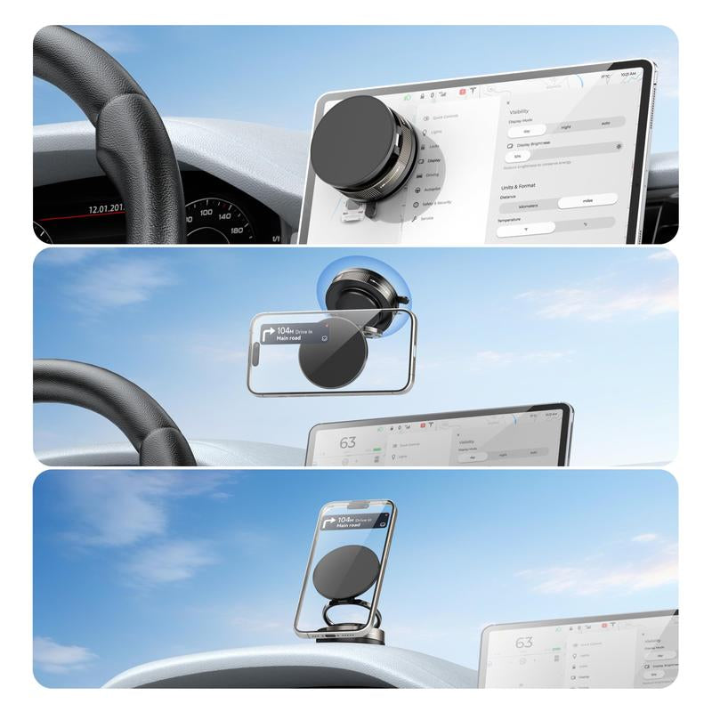 Portble Phone Hoder,For Magsafe Car Mount 360° Rotation Magnetic Adjustable Dashboard Windshield Vacuum Suction Bracket Foldable Stand for Iphone 16E 16 Pro 15 plus 14 13