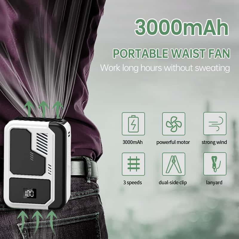 Portable Neck/Desk Fan W/10Hr AC Airflow | 3-Speed USB Rechargeable Cooler | Camping/Office/Outdoor Use | Summer Essential