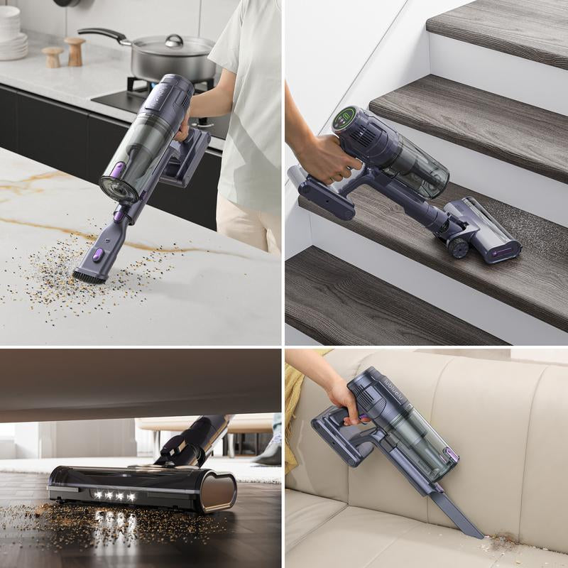 Lubluelu Cordless Vacuum Cleaner L7, Brushless Vacuum Cleaner with Touch Screen, up to 50 Mins Runtime, Lightweight Vacuum for Carpet, Home Hardwood Floor and Pet Hair