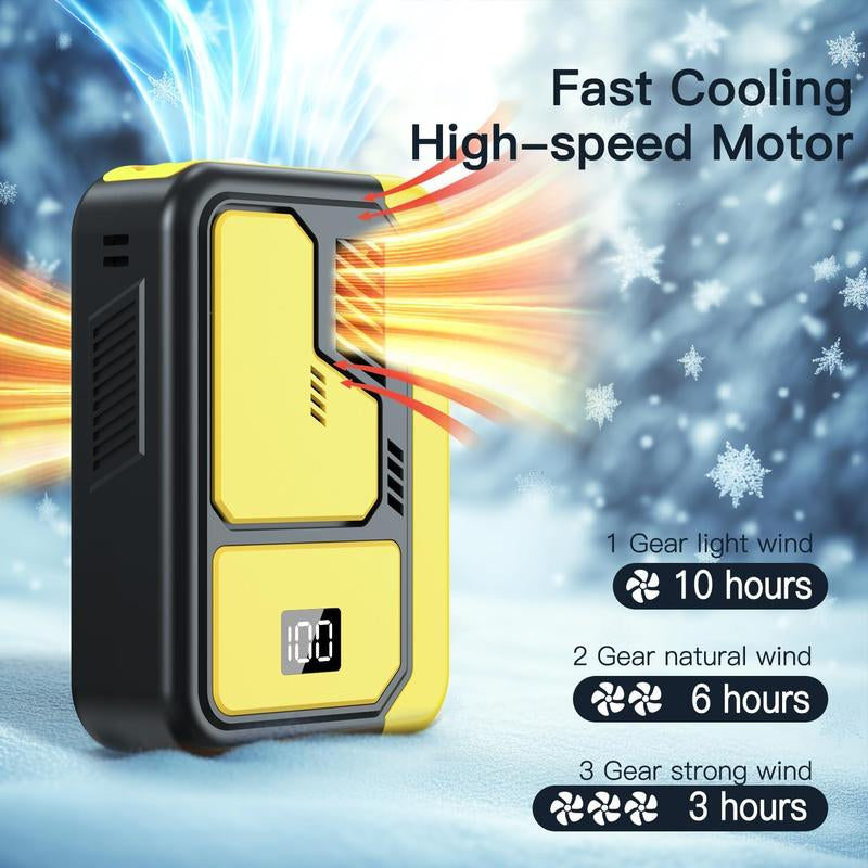 Portable Neck/Desk Fan W/10Hr AC Airflow | 3-Speed USB Rechargeable Cooler | Camping/Office/Outdoor Use | Summer Essential