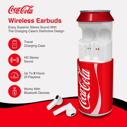 Coca-Cola Wireless Earbuds with Beverage Can-Inspired Charging Case