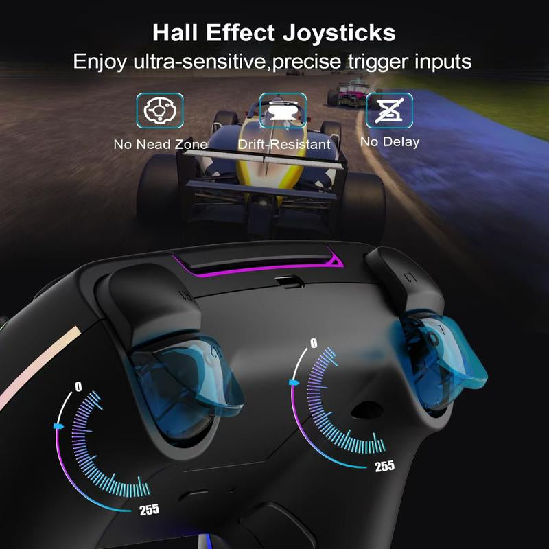 YUYIU PS5 Wireless Remote Control, with a 3.5Mm Audio Jack, Touchpad, Three-Axis Motion Control and Charging Cable Black Console