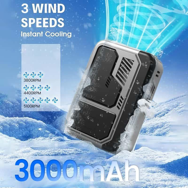 Portable Neck/Desk Fan W/10Hr AC Airflow | 3-Speed USB Rechargeable Cooler | Camping/Office/Outdoor Use | Summer Essential