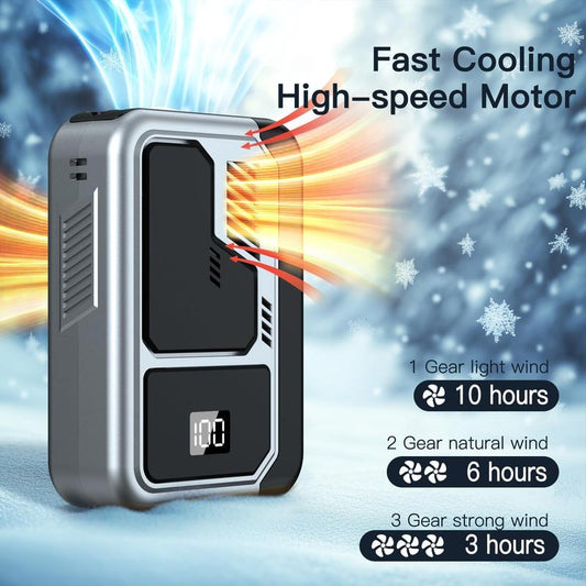 Portable Neck/Desk Fan W/10Hr AC Airflow | 3-Speed USB Rechargeable Cooler | Camping/Office/Outdoor Use | Summer Essential