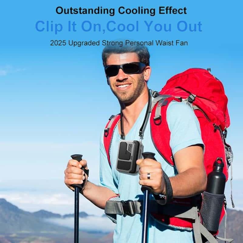 Portable Neck/Desk Fan W/10Hr AC Airflow | 3-Speed USB Rechargeable Cooler | Camping/Office/Outdoor Use | Summer Essential