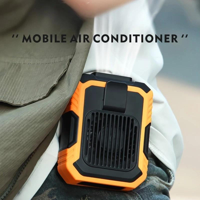 Personal Wearable Waist Fan with 4000mAh Power Bank, 3 Speed Settings, 5300RPM Airflow, 8-Hour Runtime, and LED Light - Ideal for Outdoor Activities, Job Sites, and Travel