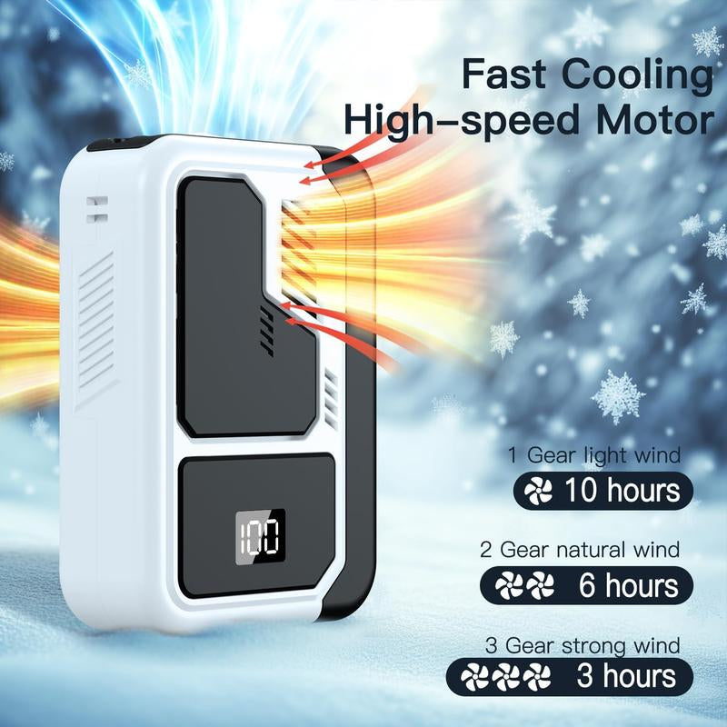 Portable Neck/Desk Fan W/10Hr AC Airflow | 3-Speed USB Rechargeable Cooler | Camping/Office/Outdoor Use | Summer Essential