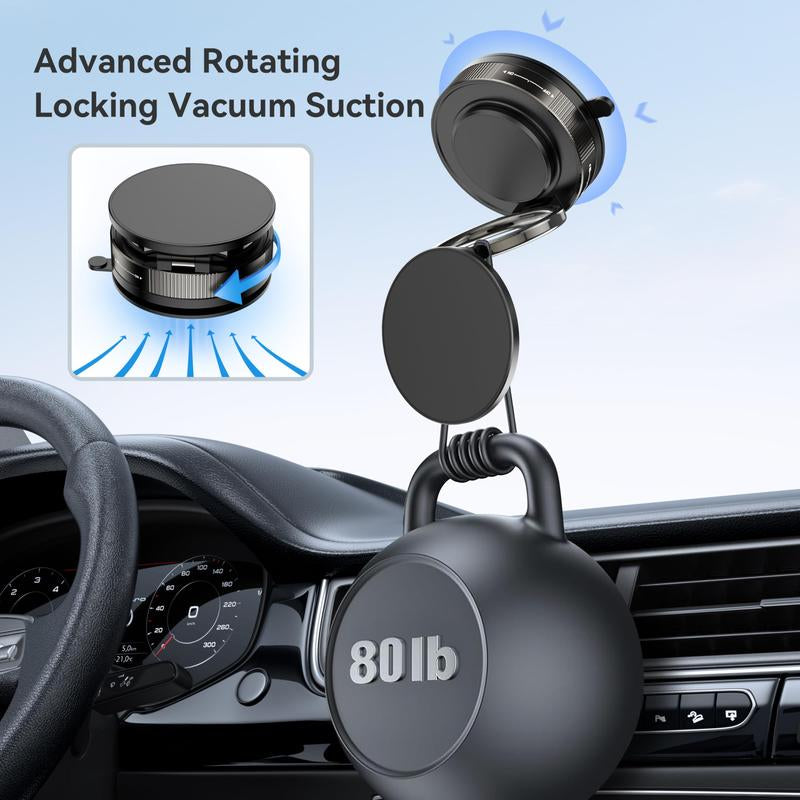 Portble Phone Hoder,For Magsafe Car Mount 360° Rotation Magnetic Adjustable Dashboard Windshield Vacuum Suction Bracket Foldable Stand for Iphone 16E 16 Pro 15 plus 14 13