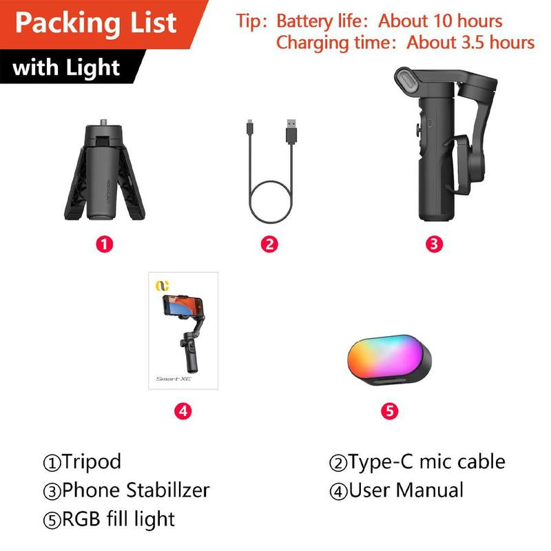 AOCHUAN 3 Axis Anti-Shake Shooting Selfie Tripod Gimbal Stabilizer, AI Face Tracking , 360° Rotation, Bluetooth Handheld Wheel Cellphone Magnetic Smartphone