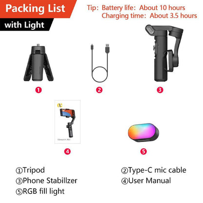 AOCHUAN 3 Axis Anti-Shake Shooting Selfie Tripod Gimbal Stabilizer, AI Face Tracking , 360° Rotation, Bluetooth Handheld Wheel Cellphone Magnetic Smartphone