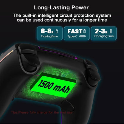 YUYIU PS5 Wireless Remote Control, with a 3.5Mm Audio Jack, Touchpad, Three-Axis Motion Control and Charging Cable Black Console