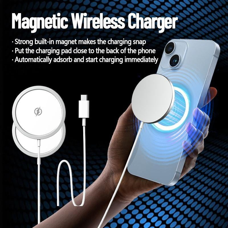 ARTCYBER 6-In-1 Integrated Charging & Audio Support Kit – All-In-One Portable Device with Magnetic Power Bank, Wireless Charger, Type-C Cable & Adapter