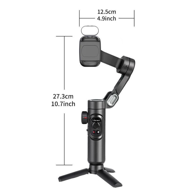 AOCHUAN 3 Axis Anti-Shake Shooting Selfie Tripod Gimbal Stabilizer, AI Face Tracking , 360° Rotation, Bluetooth Handheld Wheel Cellphone Magnetic Smartphone