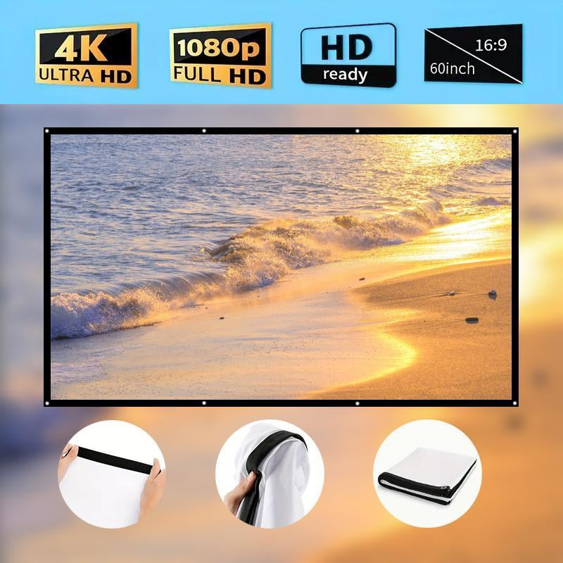 【Tiktok Top Seller】Portable Foldable Projector Screen, 1 Count Washable Projector Screen for Home Office Outdoor, Outdoor HD Projector Movie Screen, Office Accessories