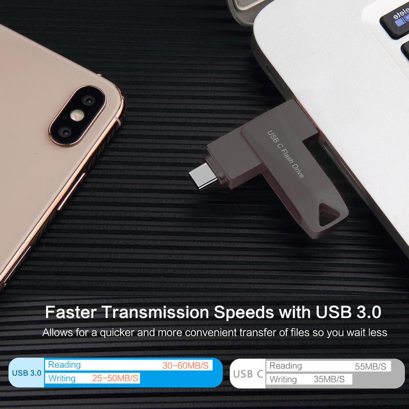 USB C Flash Drive 1TB Phone Photo Stick USB 3.0 Dual Memory Stick Data Storage for Android Phone,Pad Mac-Book Pro Tablets and Computers Black 1TB