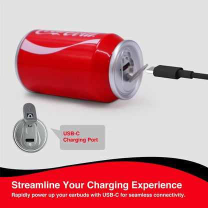 Coca-Cola Wireless Earbuds with Beverage Can-Inspired Charging Case