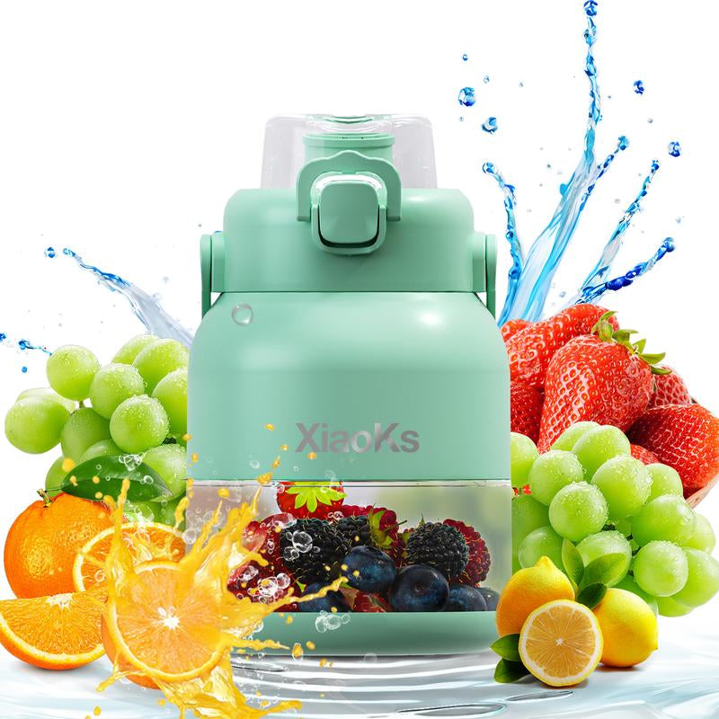 Xiaoks Bpa-Free Electric Portable Blender & Citrus Juicer, Personal Blender for Smoothies, Shakes, Food Prep & Frozen Blending, 17 Oz Cup, Straw, 2 Lids, USB-C Rechargeable, Dishwasher-Safe Parts, Healthy Juice for Gym, Travel & Kitchen