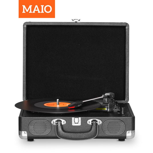 MAIO S100 Record Player Portable Suitcase Audio with Built-In Speakers, 3-Speed Vinyl Spinner Bluetooth Turntable Belt-Driven