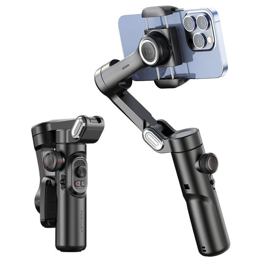 AOCHUAN 3 Axis Anti-Shake Shooting Selfie Tripod Gimbal Stabilizer, AI Face Tracking , 360° Rotation, Bluetooth Handheld Wheel Cellphone Magnetic Smartphone