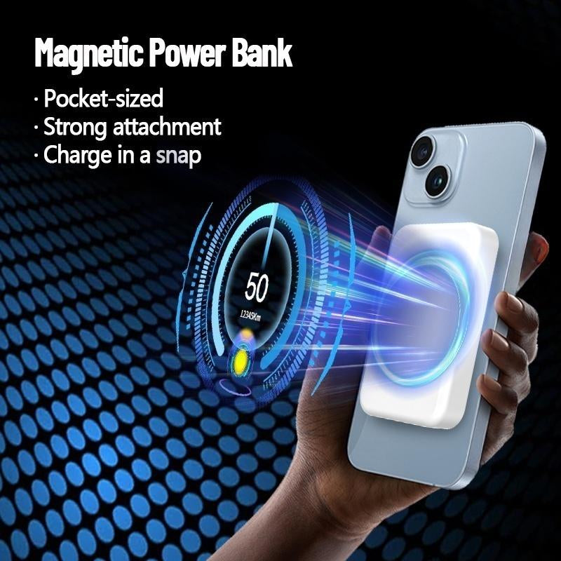 ARTCYBER 6-In-1 Integrated Charging & Audio Support Kit – All-In-One Portable Device with Magnetic Power Bank, Wireless Charger, Type-C Cable & Adapter