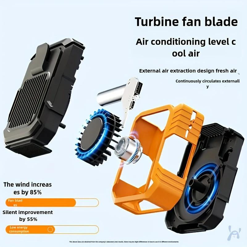 Personal Wearable Waist Fan with 4000mAh Power Bank, 3 Speed Settings, 5300RPM Airflow, 8-Hour Runtime, and LED Light - Ideal for Outdoor Activities, Job Sites, and Travel