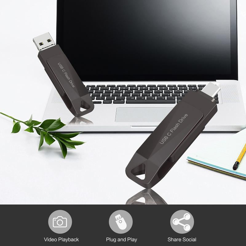 USB C Flash Drive 1TB Phone Photo Stick USB 3.0 Dual Memory Stick Data Storage for Android Phone,Pad Mac-Book Pro Tablets and Computers Black 1TB