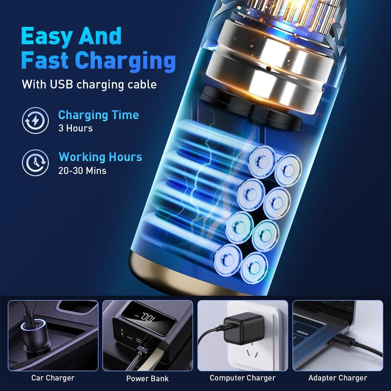 Handheld Cordless Vacuum Cleaner 5500Pa - Auto Car Vacuums with Best Suction, Small Portable Vac for Cars/Home/Desk - Mini Hand Vac