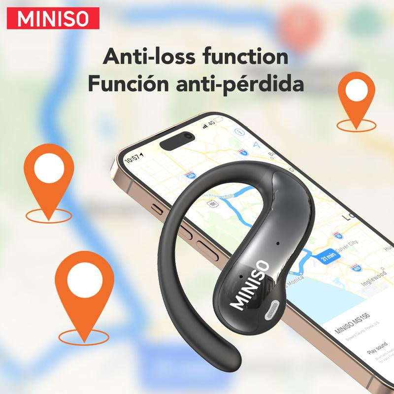 MINISO MS188 Open Ear Earphones,Wireless 134 Languages Translation AI Headphones,Bluetooth Smart Earbuds,Lcd Screen Display Charging Case Headsets with APP