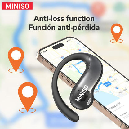 MINISO MS188 Open Ear Earphones,Wireless 134 Languages Translation AI Headphones,Bluetooth Smart Earbuds,Lcd Screen Display Charging Case Headsets with APP
