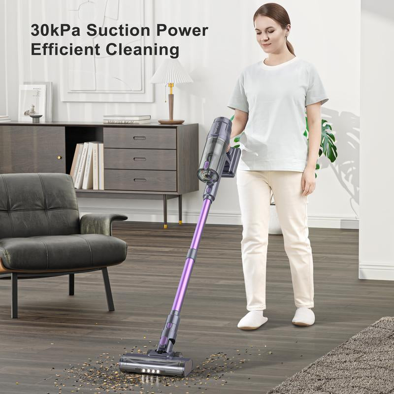 Lubluelu Cordless Vacuum Cleaner L7, Brushless Vacuum Cleaner with Touch Screen, up to 50 Mins Runtime, Lightweight Vacuum for Carpet, Home Hardwood Floor and Pet Hair
