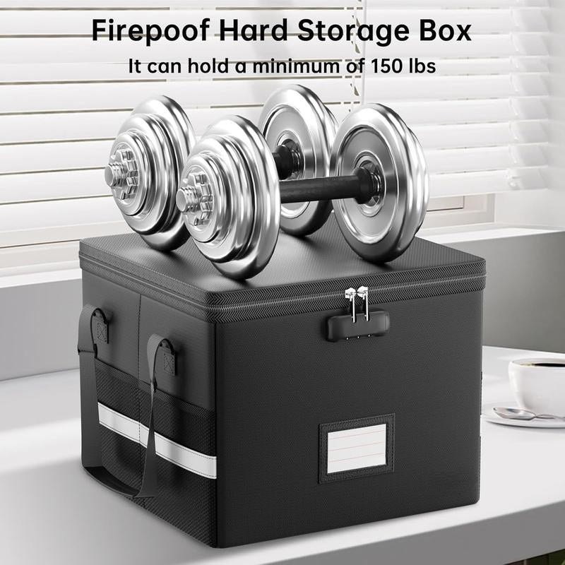 Rollforall File Box with Lock,Fireproof & Water-Resistant Locking File Box – Collapsible Organizer for Hanging Letter/Legal Folders