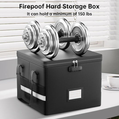 Rollforall File Box with Lock,Fireproof & Water-Resistant Locking File Box – Collapsible Organizer for Hanging Letter/Legal Folders