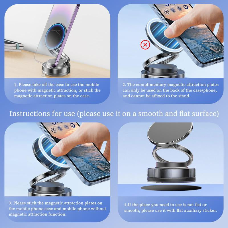 Portble Phone Hoder,For Magsafe Car Mount 360° Rotation Magnetic Adjustable Dashboard Windshield Vacuum Suction Bracket Foldable Stand for Iphone 16E 16 Pro 15 plus 14 13