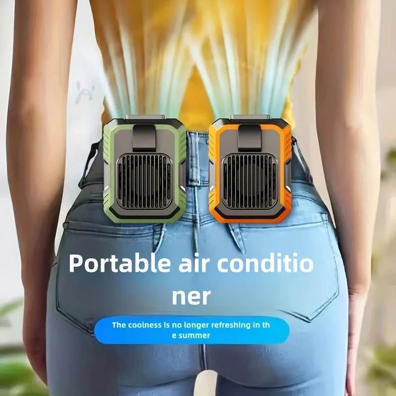 Personal Wearable Waist Fan with 4000mAh Power Bank, 3 Speed Settings, 5300RPM Airflow, 8-Hour Runtime, and LED Light - Ideal for Outdoor Activities, Job Sites, and Travel