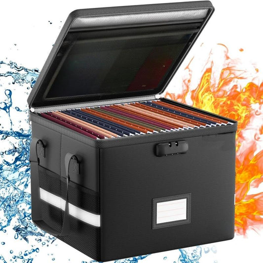 Rollforall File Box with Lock,Fireproof & Water-Resistant Locking File Box – Collapsible Organizer for Hanging Letter/Legal Folders