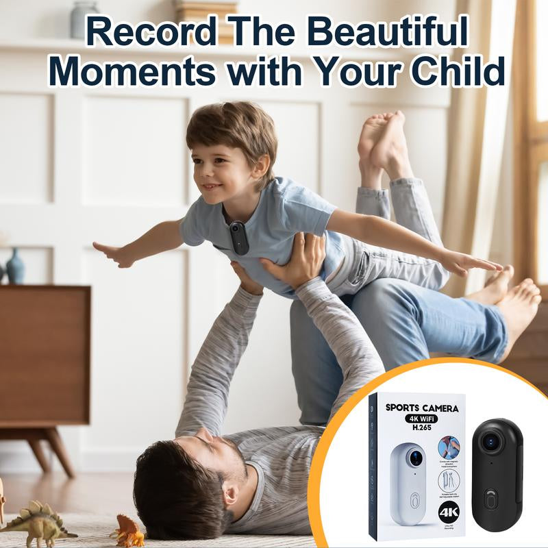 128GB 4K Thumb Action Camera, Thumb POV Portable Body Cam, Tiny Size, Hands Free, Mount Anywhere Magnetic Sport DV, Bike Cycling, Pet, Vlogging Water Proof