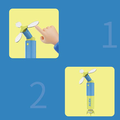 Disney Outdoor Portable Handheld Fan Desktop Mini Quiet Charging round Tube Foldable Small Fan for Stitch the Fan